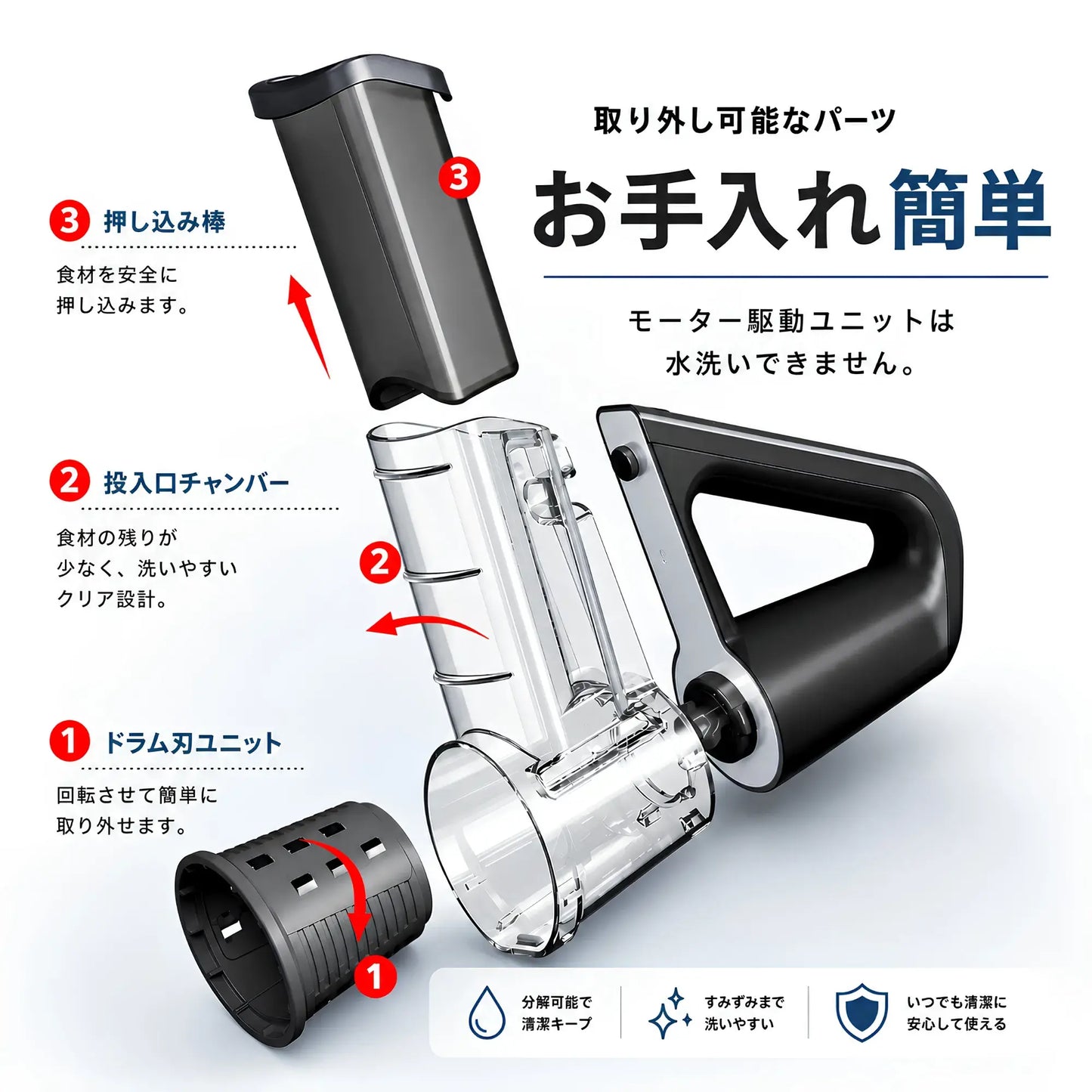 KitchenaOne™ コードレス電動マルチスライサー - 毎日の料理をもっと快適に