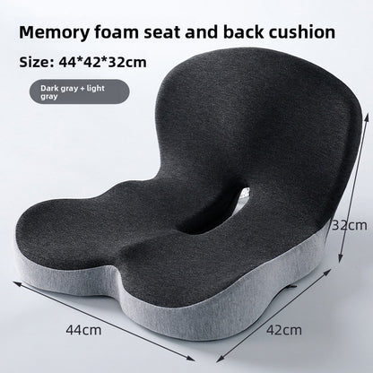 Ergonomic Memory Foam Seat Cushion with Back Support